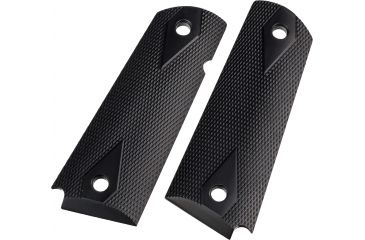 Image of Hogue Govt Checkered Aluminum, Brushed, Gloss Black, Anodized 45176