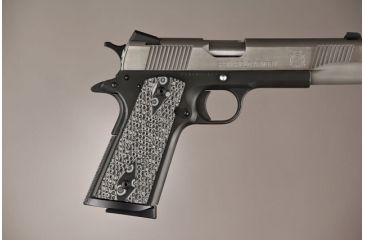 Image of Hogue Govt. Model S&amp;A Mag Well Piranha Grip G-10 - G-Mascus Black/Gray 45127-BLKGRY