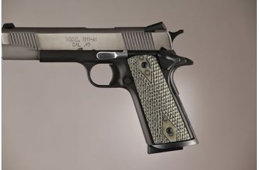 Image of Hogue Govt. Model S&amp;A Mag Well Piranha Grip G-10 - G-Mascus Green 45128