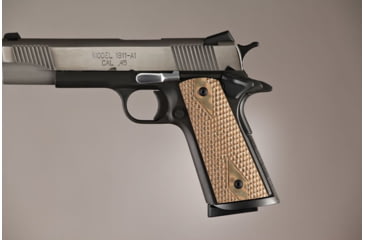 Image of Hogue Govt. Model S&amp;A Mag Well Piranha Grip G-10 - G-Mascus Tan 45127-TAN