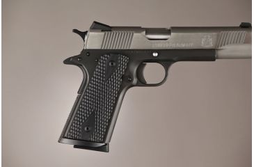 Image of Hogue Govt. Model S&amp;A Mag Well Piranha Grip G-10 - Solid Black 45129