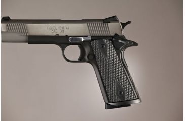 Image of Hogue Govt. Model S&amp;A Mag Well Piranha Grip G-10 - Solid Black 45129
