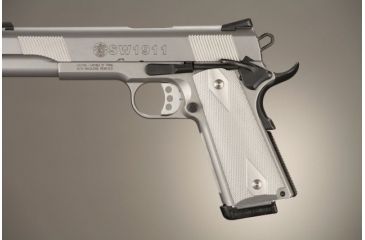 Image of Hogue Govt. Model Checkered Aluminum - Brushed Gloss Clear Anodized 45175