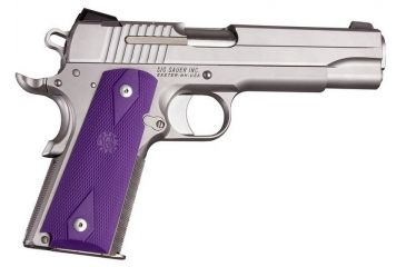 Image of HOGUE Govt. Model Rubber Grip Panels Checkered W/Diamonds Purple, Purple 45016