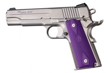 Image of HOGUE Govt. Model Rubber Grip Panels Checkered W/Diamonds Purple, Purple 45016