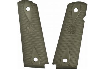 Image of Hogue Govt Rubber Grip Panels Checkered, Diamonds, OD Green 45011