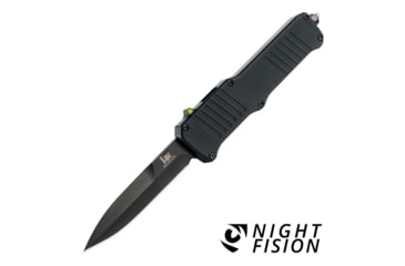 Image of Hogue HK Incursion OTF Automatic Folding Knife, 3.9in, Bayonet Blade, Black Finish Aluminum Handle, 54095