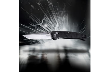 Image of Hogue Mysto Folding Knife, 3.4in, CPM MagnaCut Stainless Steel, Drop Point, Richlite Black Diamond Handle, Metal, 24457H