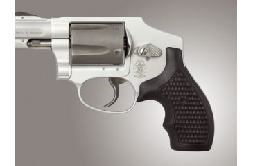 Image of Hogue J Frame Round Butt Bantam Piranha Grip G-10, Solid Black 61139