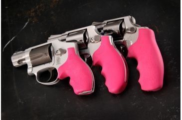 Image of Hogue S&amp;W J Frame Round Butt Rubber Bantam Style Grip Pink 61007