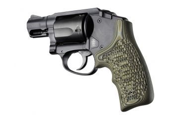Image of Hogue S&amp;W Bodyguard .38 Bantam Finger Groove Piranha Grip G10, G-Mascus Green 61128