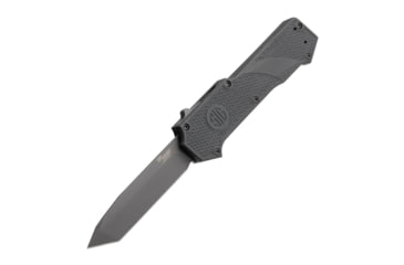 Image of Hogue Sig Compound Tactical OTF Automatic Folding Knife, 3.5in, CPM S30V Stainless, Tanto Blade, Grey PVD, Solid Black G10 Handle, 36020