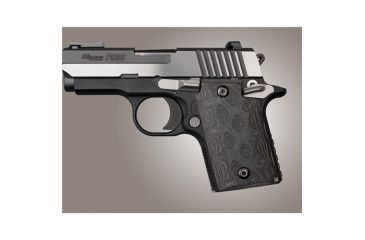 Image of Hogue Sig P938 Rubber Grip, Ambidextrous, G10 G-Mascus Black/Gray 109746