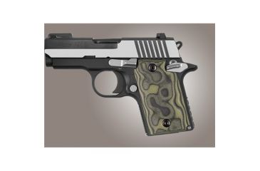 Image of Hogue Sig P938 Rubber Grip, Ambidextrous, G10 G-Mascus Green 109747