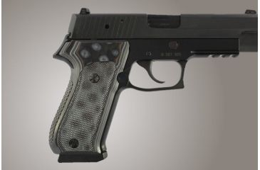 Image of Hogue SIG Sauer P220 DAK American Checkered G-10 - G-Mascus Black/Gray 20157-BLKGRY