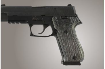 Image of Hogue SIG Sauer P220 DAK American Checkered G-10 - G-Mascus Black/Gray 20157-BLKGRY