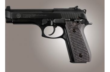 Image of Hogue Taurus PT-99 PT-92 PT-100 PT-101 With Decocker Piranha Grip G-10 - G-Mascus Black/Gray 99137-BLKGRY