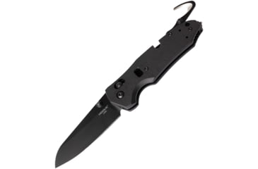 Image of Hogue Trauma First Response Tool Folding Knife, 3.38in black Cerakote finish Bohler N690 stainless blade, Black G10 handle, 34779