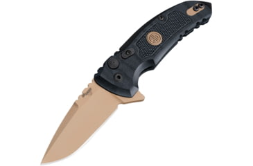 Image of Hogue X1-MicroFlip Emperor Scorpion Folding Knife, 2.75in dark earth PVD coated CPM-154 stainless drop point blade, Black G10 handle, 16170