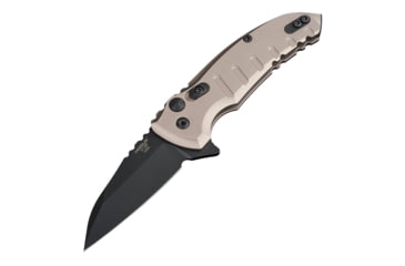 Image of Hogue X1-Microflip Folding Knife, 2.75 in, Wharncliffe Blade, Black Finish Alum Frame, Matte Flat Dark Earth, 24167