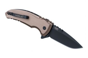Image of Hogue X1-Microflip Folding Knife, 2.75in Drop Point Blade, Black Finish Alum Frame, Matte Flat Dark Earth 24177