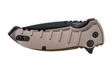 Image of Hogue X1-Microflip Folding Knife, 2.75in Drop Point Blade, Black Finish Alum Frame, Matte Flat Dark Earth 24177