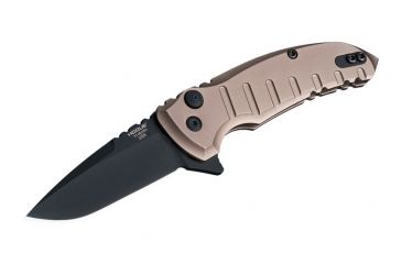 Image of Hogue X1-Microflip Folding Knife, 2.75in Drop Point Blade, Black Finish Alum Frame, Matte Flat Dark Earth 24177