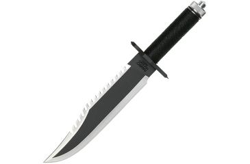 Image of Hollywood Collectibles Rambo First Blood II Bowie Fixed Blade Knife,15.5in,Black Cord Wrapped,Plain HC9294
