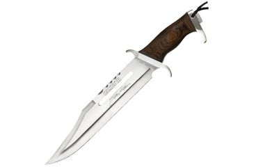 Image of Hollywood Collectibles Rambo III Signature Bowie Fixed Blade Knife,18in,Wood Handle,Plain HC9297