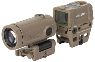 Image of Holosun OPMOD AEMS Red Dot &amp; HM3XT Magnifier Combo, Red MRS, Flat Dark Earth, AEMS 211311&amp;HM3XT-FDE