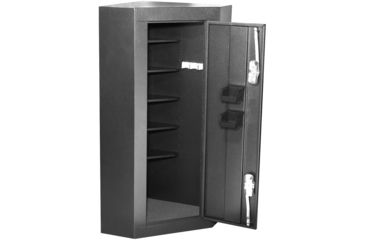 Image of Homak Corner Gun Cabinet - Silver