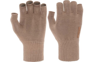 Image of Hot Shot Merino Wool Fingerless Gloves, Brown, One Size, 00-160C
