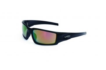 Image of Howard Leight Hypershock Safety Eyewear with Hardcoat lens coating, Black Frame, Red Mirror Lens, One size fits most R-02224