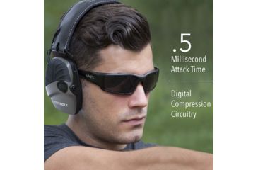 Image of Howard Leight Impact Sport Bolt Electronic Earmuff, Gray, One size fits most, R-02232