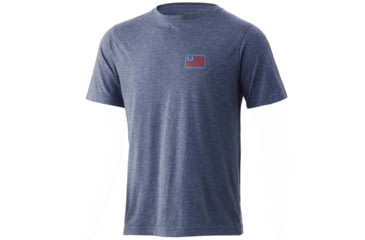 Image of HUK Performance Fishing Bars Tee - Men's, Sargasso Sea Heather, S, H1000332-416-S