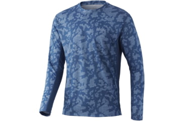 Image of HUK Performance Fishing Icon X Running Lakes L/S Shirt - Mens, Titanium Blue, XXL, H1200394-428-XXL