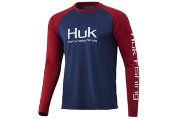 Image of HUK Performance Fishing Double Header Long Sleeve - Men's, Sargasso Sea, Extra Large, H1200341-409-XL