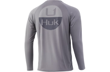 Image of HUK Performance Fishing Horizon Lines Pursuit Long Sleeve - Men's, Sharkskin, Medium, H1200370-028-M