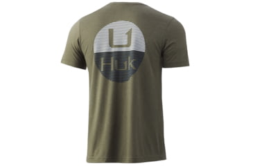 Image of HUK Performance Fishing HUK Horizon Lines Tee - Men's, Kalamata Olive Heather, Medium, H1000254-346-M