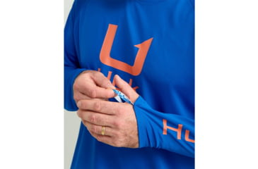 Image of HUK Performance Fishing Huk Icon Crew Long Sleeve Shirt Fresh Salmon XL E13EC917, ATH1200573460XXL