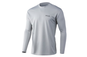 Image of HUK Performance Fishing Icon X Long Sleeve - Men's, Overcast Grey, Extra Large, H1200386-032-XL