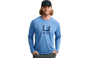 Image of HUK Performance Fishing KC Icon Graphic Long Shirt - Mens, Quiet Harbor, Large, H1200629-445-L