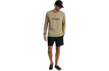 Image of HUK Performance Fishing Logo Long Sleeve Tee - Mens, Overland Trek, Medium, H1000532-319-M