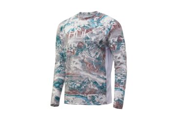 Image of HUK Performance Fishing Mossy Oak Pursuit Long Sleeve Graphic T-Shirt - Mens, Mossy Oak Hydro Shallows, 2XL, H1200228-928-XXL