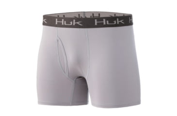 Image of HUK Performance Fishing Solid Boxer Brief - Men's, Overcast Grey, Medium, H5000037-032-M