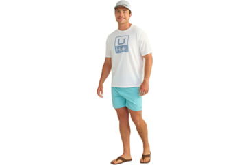 Image of HUK Performance Fishing Stacked Logo Tee - Mens, White2, Medium, H1000427-101-M