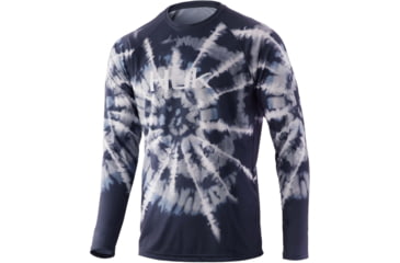 Image of HUK Performance Fishing Spiral Dye Pursuit L/S Shirt - Men's, Volcanic Ash, L, H1200407-013-L