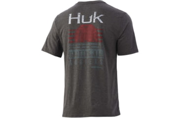 Image of HUK Performance Fishing Striped Horizon Tee - Men's, Volc Ash Heather, XL, H1000331-015-XL