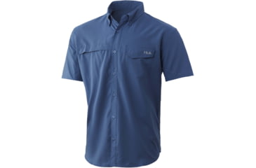 Image of HUK Performance Fishing Tide Point S/S Shirt - Men's, Titanium Blue, XL, H1500117-428-XL