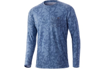 Image of HUK Performance Fishing Waypoint Running Lakes L/S Shirt - Mens, Titanium Blue, XL, H1200444-428-XL